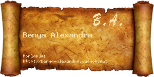 Benya Alexandra névjegykártya