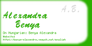 alexandra benya business card